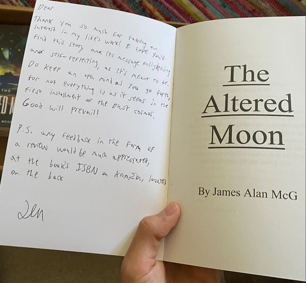 Signed First Edition The Altered Moon (With original Cover Design)