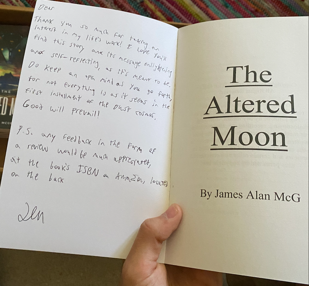 Signed First Edition The Altered Moon (With original Cover Design)